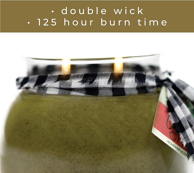 A Cheerful Giver — Bayberry - 22oz Mama Scented Candle Jar with Lid - Keepers of the Light - 125 Hours of Burn Time, Gift for Women, Green