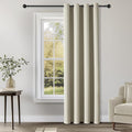 ChrisDowa Grommet Blackout Curtains for Bedroom - Thermal Insulated Room Darkening Curtains for Living Room (1 Panel Set, Beige,52W x 95L)