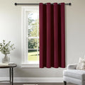 ChrisDowa Grommet Blackout Curtains for Bedroom - Thermal Insulated Room Darkening Curtains for Living Room (1 Panel Set, Burgundy Red,52W x 45L)