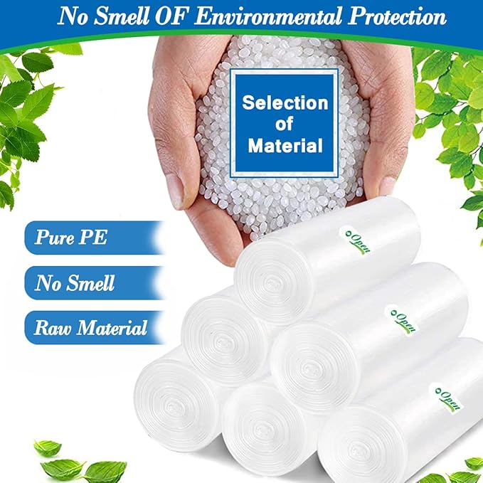 4 gallon trash can liners,Small clear Garbage Bags,Extra Strong 4 Gal Trash Bag,Fit 12 liters trash Bin Liners for Home Office Kitchen,300(Clear)