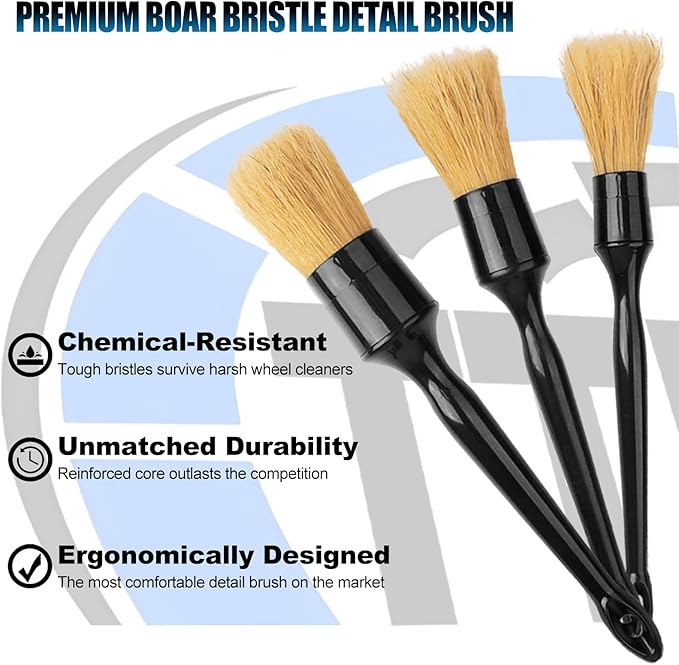 8Pcs Wheel Brush, Tire Brush, Wheel Cleaner Brush Set - 2 Soft Wheel Cleaning Brushes, Detailing Brush & Hard Tire Scrubber, Flexible and Durable Rim Cleaning Brush Kit for Wheels and Tires