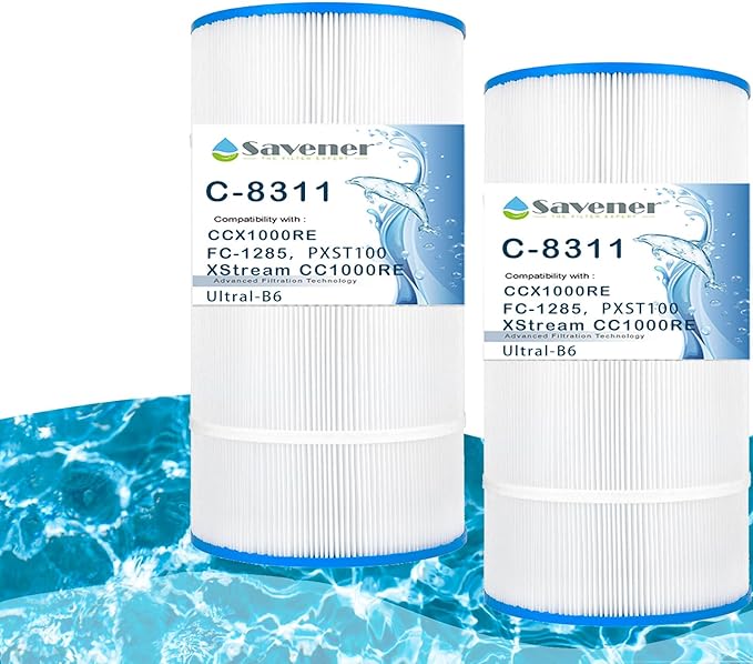 Savener® C-8311 Pool Filter Cartridge, Replaces Hayward CCX1000RE/CCX1000-RE/CC1000/CC 1000E, PXST100/PWW CT 100, FC-1285, Ultral-B6, SD-00370, MX-1000RE, APCC7207M, 100 Sq. Ft, 2 Pack