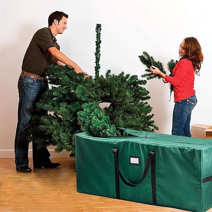 Christmas Tree Storage Bag Waterproof for Up to 11 Ft Artificial Trees, Heavy-Duty Tree Storage Bag with Handles & Zipper for Christmas Decor Storage and Protection