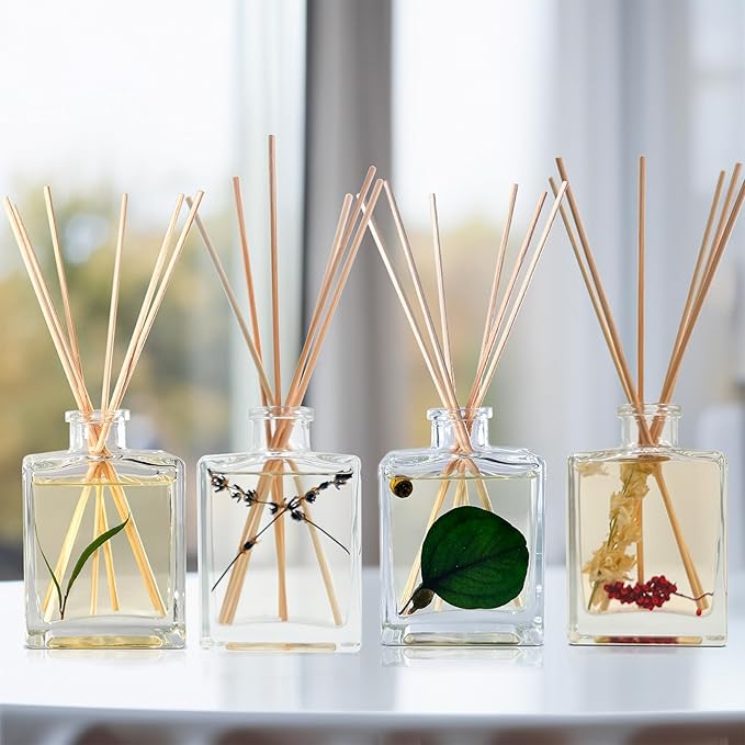 Urban Naturals Ocean Mist & Sea Salt Reed Diffuser Set – Made with Essential Oils & Real Botanicals – Sleek Rectangular Refillable Glass Bottle – Made in The USA