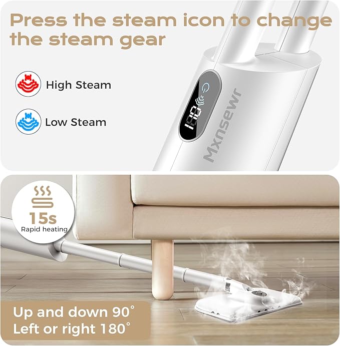 Steam Mop All-in-one with 13 Accessories for Hardwood,Tiles & Carpet