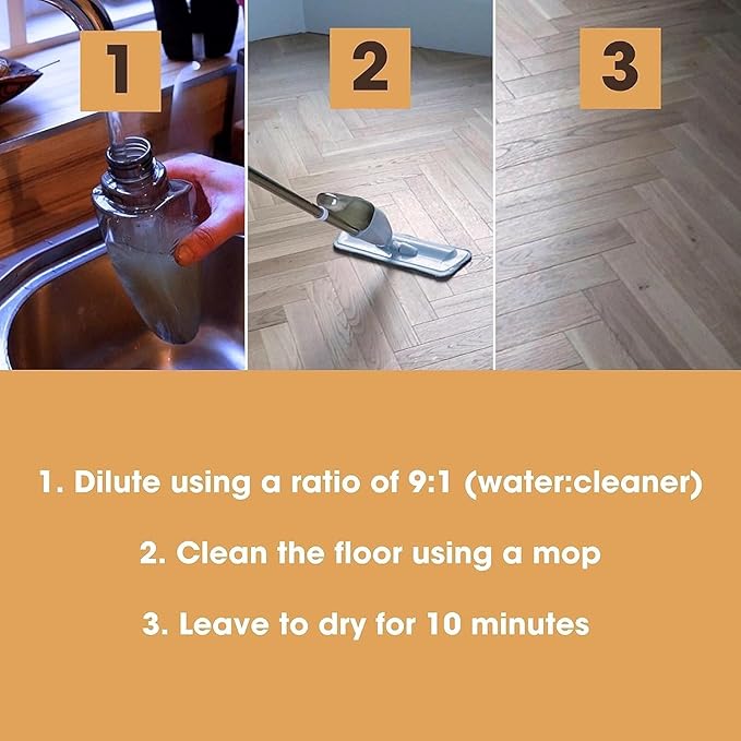 Furniture Clinic Laminate Floor Cleaner | Dilutes to Make 170 FL Oz | Easy and Safe Application | Quick-Drying with Linen Aroma | 17oz / 500ml