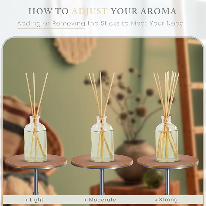 Hillhouse Naturals Reed Diffuser Set - Lavender Scent Diffuser - Reed Diffusers for Home with Long Lasting Fragrance – 6 oz Oil – Diffuse Time 4-6 Months – Made in The USA