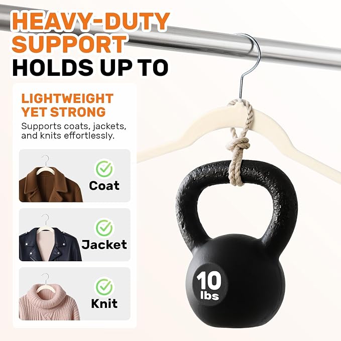 SIshynio 30 Pack Premium Velvet Shirt Hangers, Non-Slip Slim Flocked Clothes Hanger with 360° Swivel Hook, Space Saving Felt Hangers for Coats, Sweaters, Tank Top, Blouses(Beige)