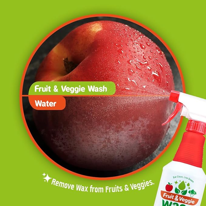 Dr. Robaina Fruit & Veggie Wash – Produce Cleaner Spray 32 fl oz | Removes Waxes & Harmful Residue | No Aftertaste | Baby-Safe Plant-Based Formula | Made in USA