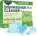 Dishwasher Cleaner and Deodorizer Tablets - 24 Pack,Deep Cleaning,Natural Formula,Effective Limescale & Odor Removal,Calcium,Scale,Hard Water Stains,Oil,Compatible with All Models