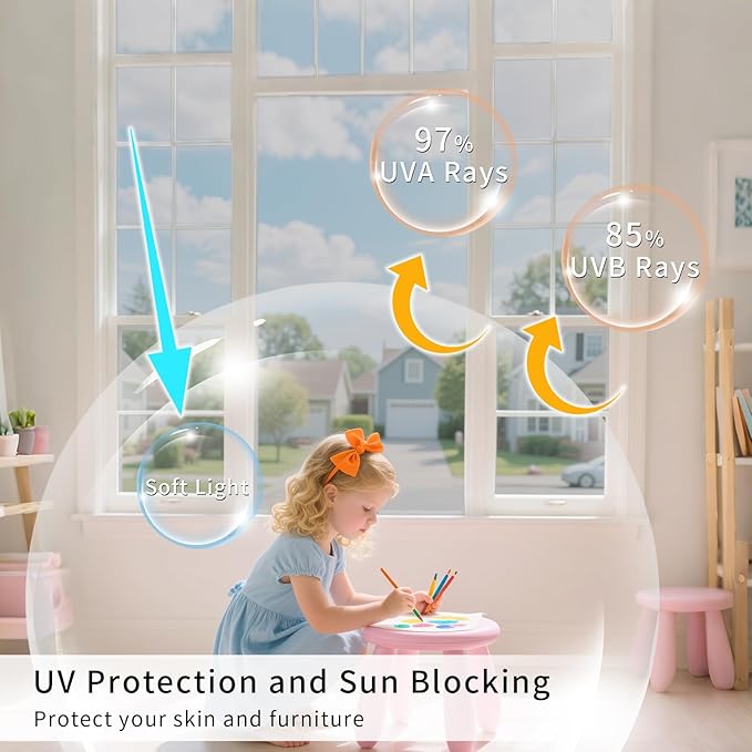 Window Privacy Film One Way Daytime Mirror Tint Treatments UV Heat Control Vinyl Stickers Sun Block Glass Paper Door Covering Reflective (Silver, 41.3 Inch x 7.8 Feet)