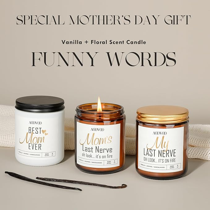AOOVOO Scented Candles for Men - Candles for Home Scented, Soy Candles, Scented Candles Set, Men Candle Set, Candle Set CBD