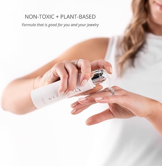 Shinery Jewelry Wash - Jewelry Cleaner Hand Wash Solution, Plant-Based Ring Cleaner Safe All Metals Stones, No Removing Jewelry, Made in The USA