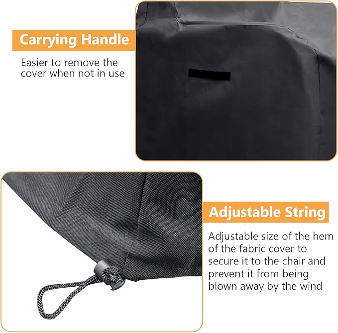 ATR ART TO REAL Outdoor Protective Cover, Patio Furniture Chair Protective Storage Cover, Sturdy and Water Protected Outside Armchair Cover (Black)