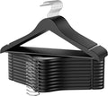 StorageWorks Black Wooden Hangers 20 Pack, Heavy Duty Wood Hangers for Closet, Clothes Hangers for Coats, Shirts, Pants, Suits
