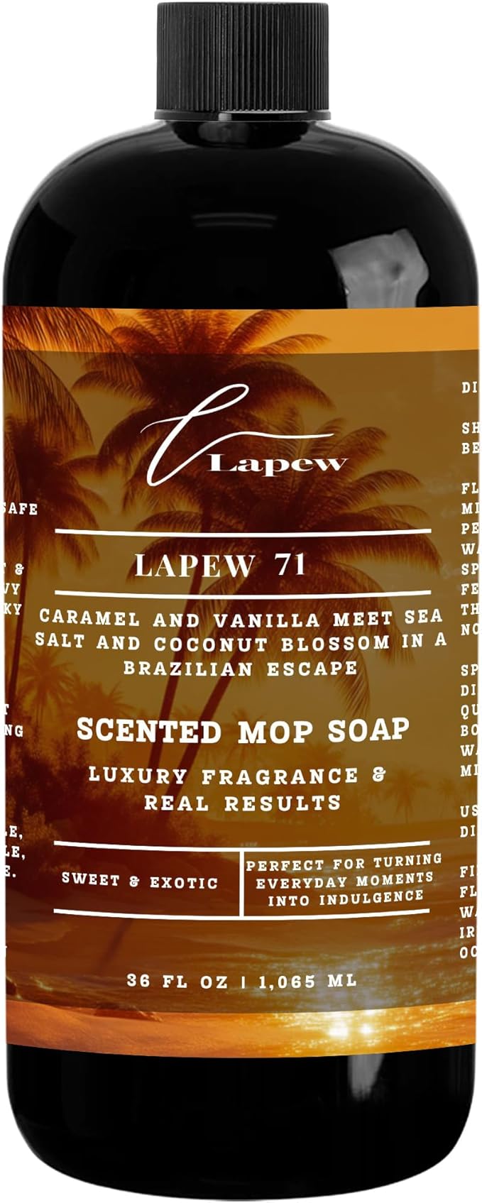 Lapew 71 Scented Mop Soap Concentrate 36 oz | Premium Fragranced Floor Cleaner | Streak-Free | Hard Floor Cleaning Solution | Eco Friendly | Cheirosa 71 Fragrance