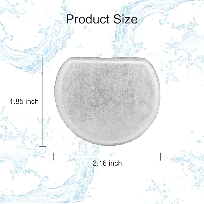 8 Pack Pet Fountain Filter Replacement,4 Carbon Filters and 4 Foam Pre-Filter Replacement Compatible with Multiple Pet Water Dispensers Water Bowl