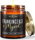 Frankincense and Myrrh Candle, Christmas Candles Scented - w/Spices, Frankincense & Myrrh - Infused with Essential Oils I Frankincense Candle I 9oz, 50Hr, Made in USA