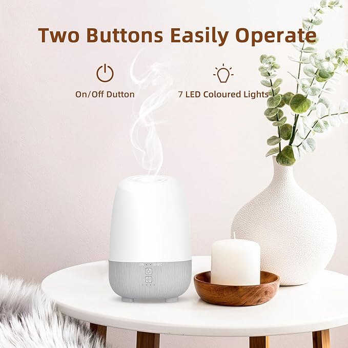 150ML Rechargeable Battery Operated Essential Oil Diffuser, Portable Cordless Aromatherapy Diffuser,7-Hour Runtime with 7 LED Color Changing Lights for Home, Office, Bathroom, Travel