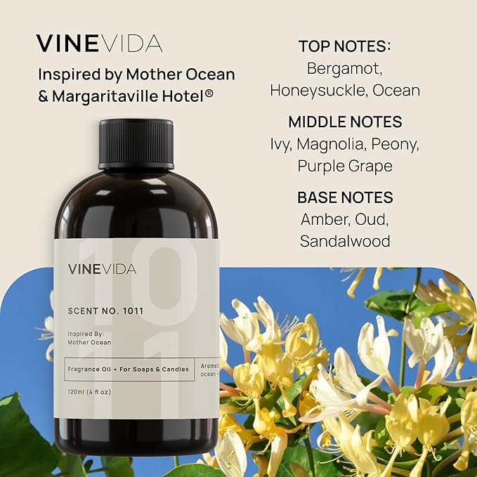 VINEVIDA 4oz Scent No.1011 Fragrance Oil for Candle & Soap Making - Natural Candle Scents Made in USA