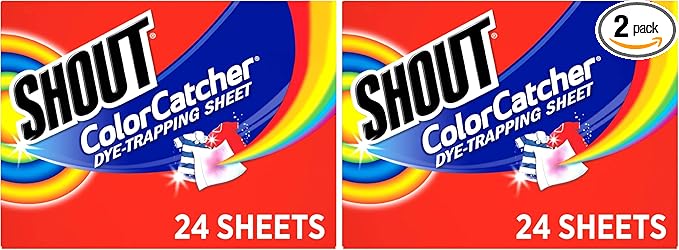 SHOUT Color Catcher, Dye-Trapping Sheets, 24 Sheets (Pack of 2)