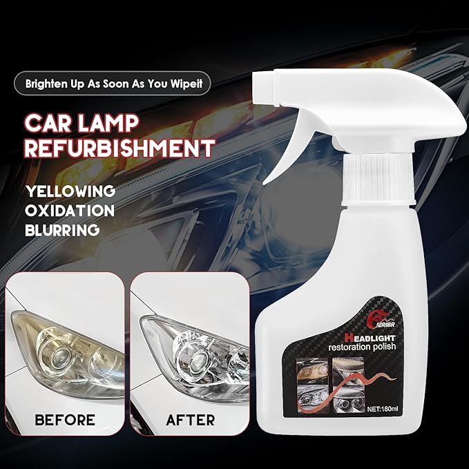 ieribr Automotive Headlamp Restoration Fluid Kit,Headlight Refurbishing Agent,2025 New Automotive Headlamp Restoration Fluid Oxidized Kit,Multifunctional Headlight Polishing for All Vehicle Types