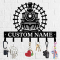 Personalized Train Metal Keys Hooks,Custom Name Metal Train Keys Hooks,Black Metal Train Wall Home Storage Decorative Keys Hooks,Key Holder Hooks for Wall (Style A)