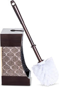 Creative Scents Brown Toilet Brush with Holder Set - Bathroom Toilet Bowl Brush and Holder - Decorative Toilet Cleaner Brush - Good Grip Toilet Bowl Scrubber (Dahlia Style)
