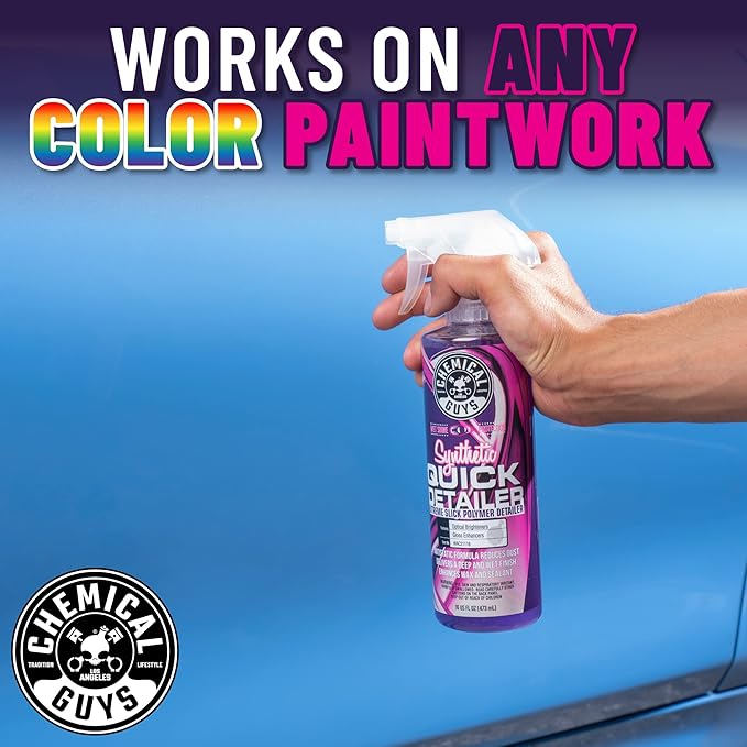 Chemical Guys Synthetic Quick Detailer – High Gloss Quick Detailer Spray, Safe for Cars, Trucks, SUVs, Motorcycles and RVs, Remove Dust, Fingerprints & Smudges, Enhances Shine & Protection, 16 fl oz