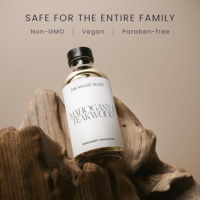 The Magic Scent Mahogany & Teakwood Diffuser Oil - Hotel & Home Luxury Scents Inspired by Abercrombie & Fitch - Diffuser Oil Scents for Home Designed for Use in All Diffusers - 4 fl oz, 120 mL