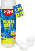 PROFELIZ Stabilized Chlorine Tablets 1 Inch for Swimming Pools,Hot Tub & Spa,Kills Bacteria and Stops Algae,Slow Dissolving,Perfect for Small Pools,1.35 lb