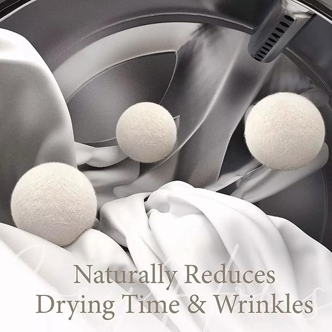 Wool Laundry Balls, 6PCS Hand Laundry Dryer Balls 6cm/2.4in Reusable Fabric Softener Wool Dryer Clothes Washing Auxiliary Parts for Speeding Up Dry Time