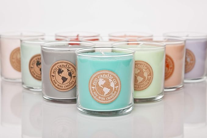 ECO CANDLE CO. Recycled Candle, Sleigh Ride, 6 oz. - Scents of Pine & Orange - 100% Soy Wax, No Lead, Kraft Label & Antiqued Pewter Lid, Hand Poured, Phthalate Free, Made from Midwest Grown Soybeans