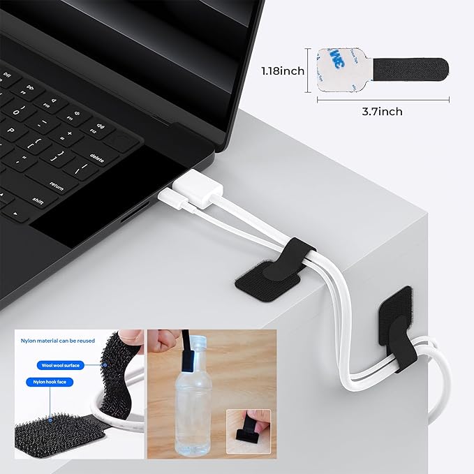 AORUICN 98 Pcs Cable Management Kit, Prevents Cables from Tangling Cable Straps, Cord Management, Wire Organizer for Computer/PC/Desk/Under Desk/Home/Office/Gaming Room