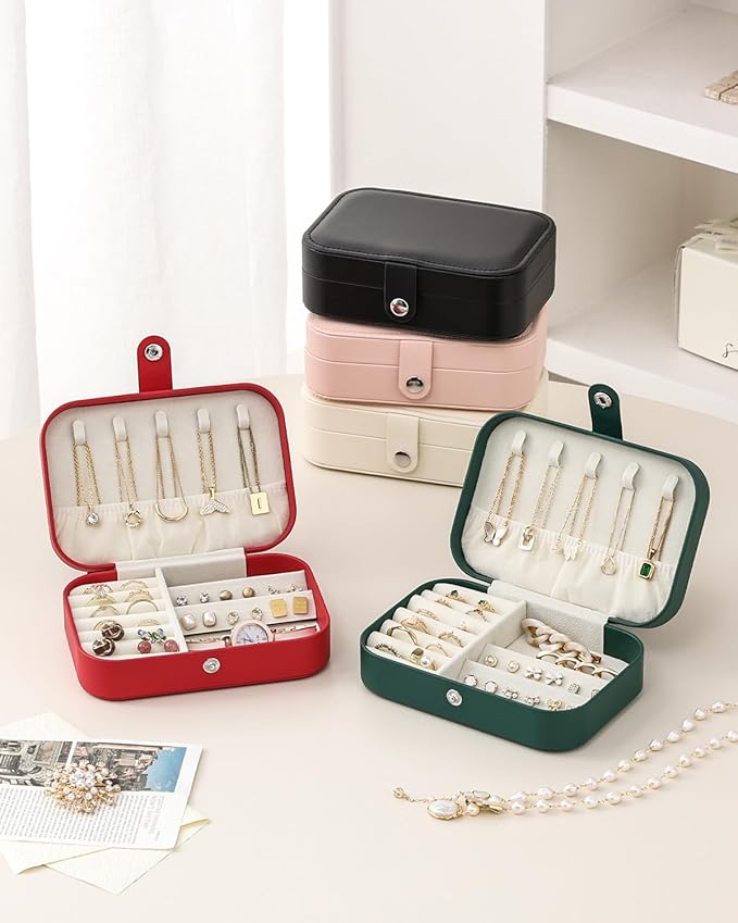 CASEGRACE Jewelry Box For Women Portable Travel Jewelry Case for Necklace Earring Rings Jewelry Holder Case Gift Box Girls