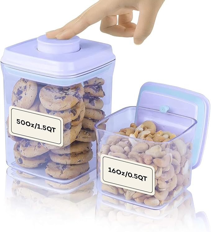 iChewie Bop Top | Airtight Meal Prep Containers with Lids | Food Storage Container Sets | Snack and Overnight Oats Fridge Organizer | Pantry and Kitchen Organization