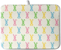 Easter Bunny Dish Drying Mat Colorful Cute Rabbits Kitchen Drying Mat Spring Microfiber Dish Dryer Pad Absorbent Reversible Dish Drainer Rack Mat Washable Dish Mat for Kitchen Countertop 18x24 Inch