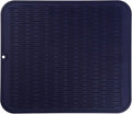 MicoYang Silicone Dish Drying Mat for Multiple Usage,Easy clean,Eco-friendly,Heat-resistant Silicone Mat for Kitchen Counter or Sink,Refrigerator or Drawer Liner Navy Blue XL 18 inches x 16 inches