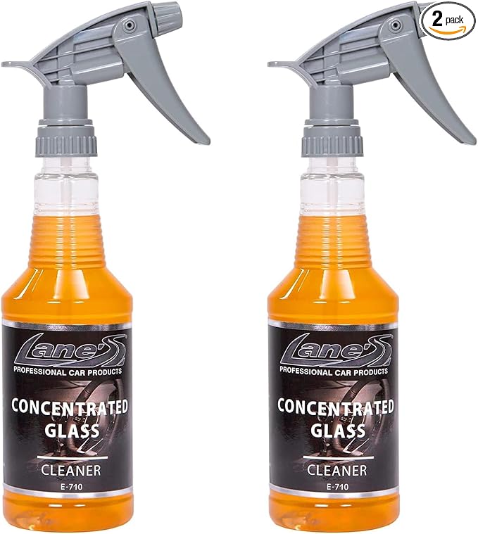 LANE'S Concentrated Auto Glass Cleaner | Tint-Safe Car Windshield, Window Cleaner | Removes Automotive Smoke Film, Fingerprints, & Smudges | Streak-Free, Safe for All Glasses | 16oz, 2 Pack