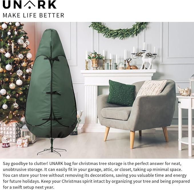 Christmas Tree Bag 9 Ft Large Christmas Tree Storage Bag 9 Foot Tree, Christmas Tree Cover For Upright Storage with Reinforced Handles