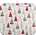 Wnoesat Christmas Dish Drying Mats for Kitchen Counter Xmas Tree Drying Mat Winter Holiday Dishes Drying Pad Microfiber Absorbent Dish Draining Mat Washable Dish Drainer Rack Mat 16x18 Inch