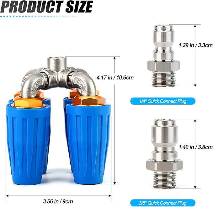 MEANLIN 4-in-1 Turbo Nozzle Pressure Washer Tip, 4000 PSI, 2.0 Orifice, 8-12 GPM, 360° Rotating Turbo Nozzle with 1/4" Quick Connector for Pressure Washer