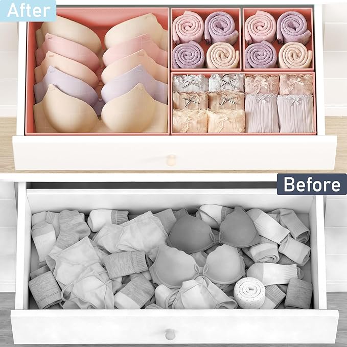 DIMJ Drawer Organizer Clothes Storage - 21 Pack Baby Dresser Organizer for Nursery Closet Organization, Fabric Drawer Organizer Bins for Underwears Socks Bras, Foldable Storage Dividers for Bedroom