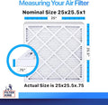 Filter King 25x25.5x1 Air Filter | 4-PACK | MERV 8 HVAC Pleated A/C Furnace Filters | MADE IN USA | Actual Size: 25 x 25.5 x .75"