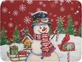 Winter Snowman Dish Drying Mat Red Bird Microfiber Dish Pad 18x24 Inch Absorbent Fast Dry Dishes Draining Mats Holiday Kitchen Accessories
