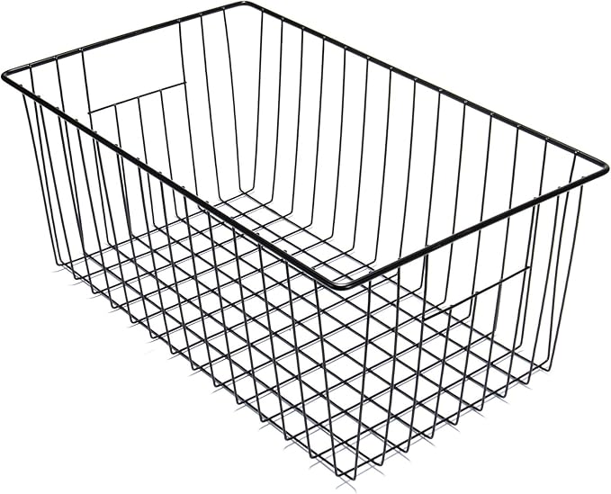 Nprohuge Freezer Organizer Bins, Upright Freezer Baskets for 16, 17, 21 cu.ft Standup Freezer, Durable Freezer Organizer Fully Use Space Improve Air Circulate, 3Pcs, Black