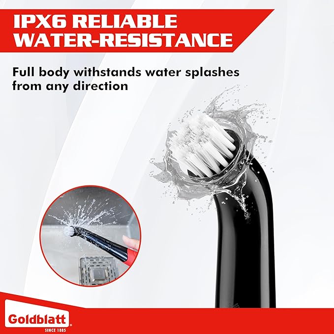 Goldblatt Cordless Electric Spin Scrubber, Power Scrubber with Battery Indicator Light, Waterproof Electric Cleaning Brush for Grout, Tile, Bathroom, Kitchen, Tub Cleaning