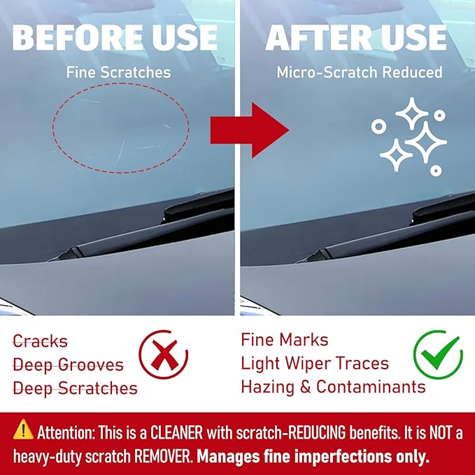 Mecarsee Car Windshield Oil Film Remover Spray - Helps Prevent Fogging & Rain-Repellent Glass Cleaner - Removes Grease, Water Spots & Road Grime - Interior & Exterior Use
