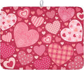 ABSOP Valentine's Day Dish Drying Mat 18 x 24 Inch Heart Shaped Pattern Dish Drying Pad Absorbent Microfiber Mats for Red Dish Rack Pad for Kitchen Counter Coffee Bar Decor