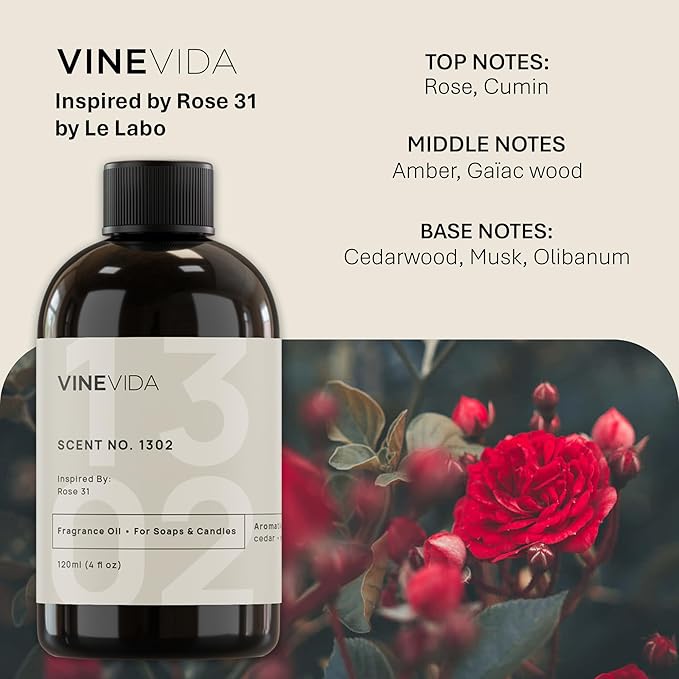 VINEVIDA [128oz] Scent No.1302 Fragrance Oil for Candle Making and Soap Making - Scents for Soy Wax Candle - Scents for Soap Making